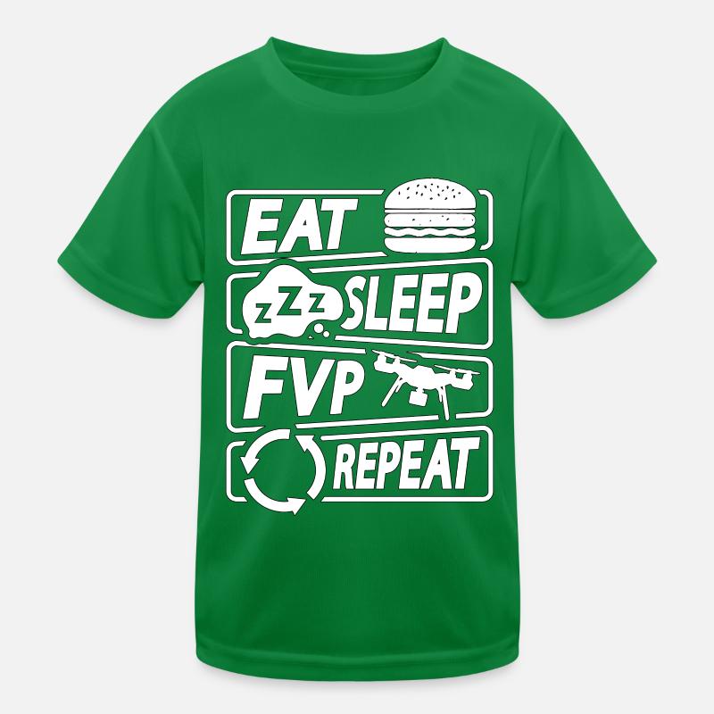 Drone Racing Eat Sleep Fpv Repeat Race Multicopter Kids Functional T-Shirt
