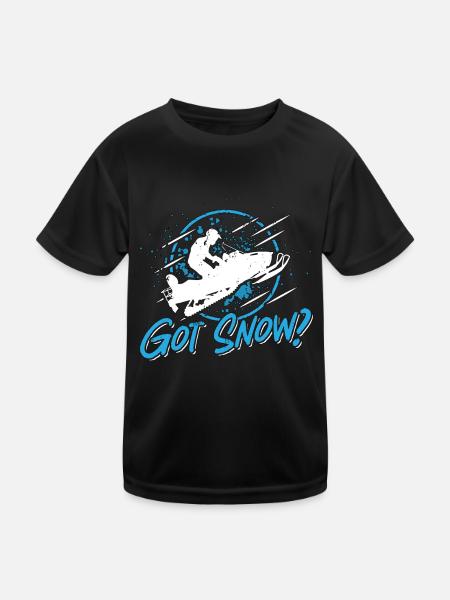 Snowmobile Racing Got Snow Winter Sports Lovers - Kids Functional T-Shirt - black - Front