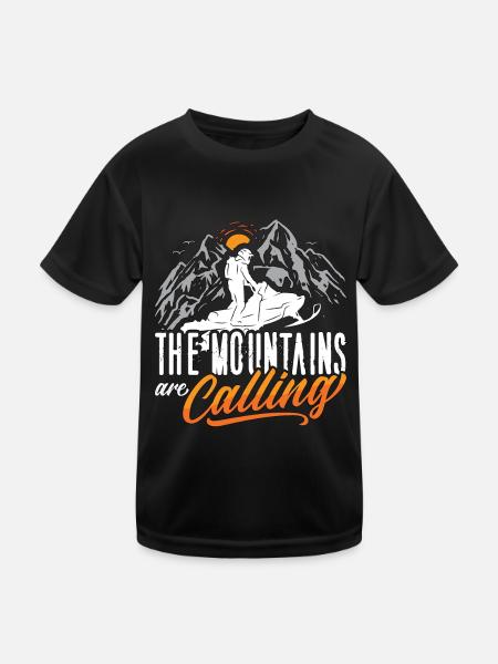 Snowmobile Racing The Mountains Are Motorsport - Kids Functional T-Shirt - black - Front