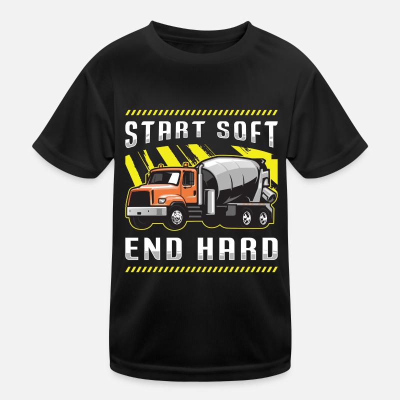 Finition de béton Début de construction dure à extrémité souple T-shirt sport Enfant