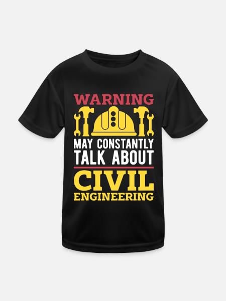 Avertissement d’ingénieur civil peut constamment entrepreneur - T-shirt sport Enfant - noir - Devant