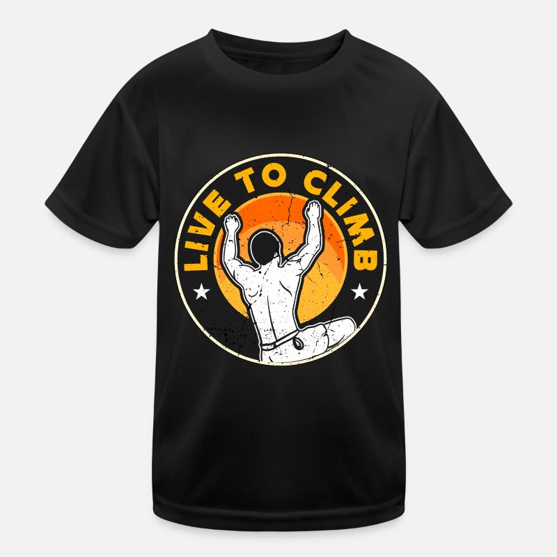 Indoor Climbing Live To Climb Bouldering Climber Kids Functional T-Shirt
