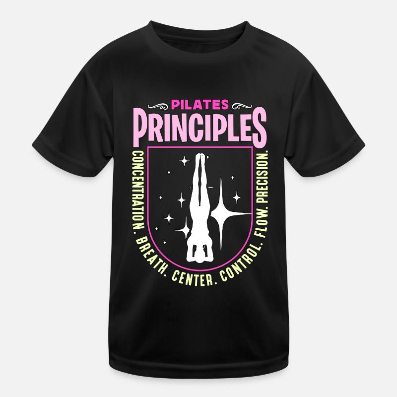 Principes de Pilates Concentration Respiration Méditation T-shirt sport Enfant