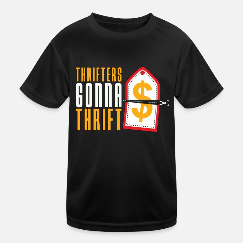 Thrift Shopping Thrifters going to Thrift Flea Market Kids Functional T-Shirt