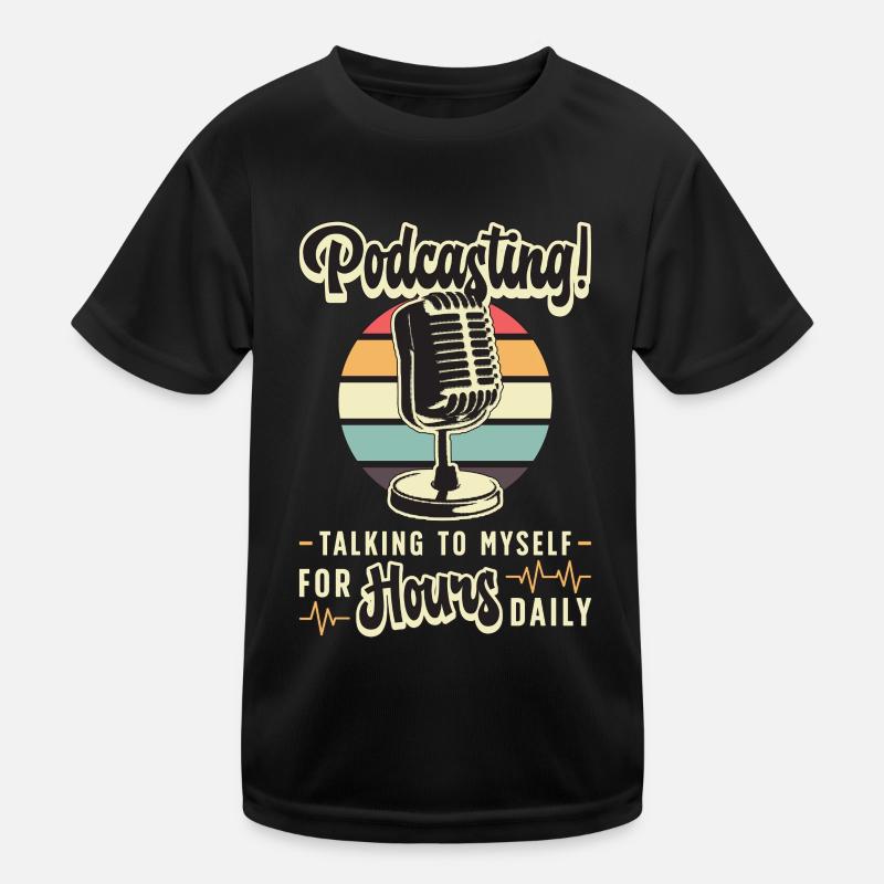 Podcasting Talking To Myself For Retro Microphone Kids Functional T-Shirt