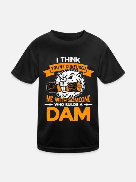 Beaver Dam I Think You've Confused We Zoo Animals - Kinder Funktions-T-Shirt - Schwarz - Vorne