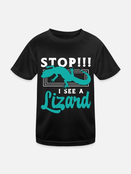 Skinks Stop I See A Lizard Blue Tongued Reptiles - Kinder Funktions-T-Shirt - Schwarz - Vorne