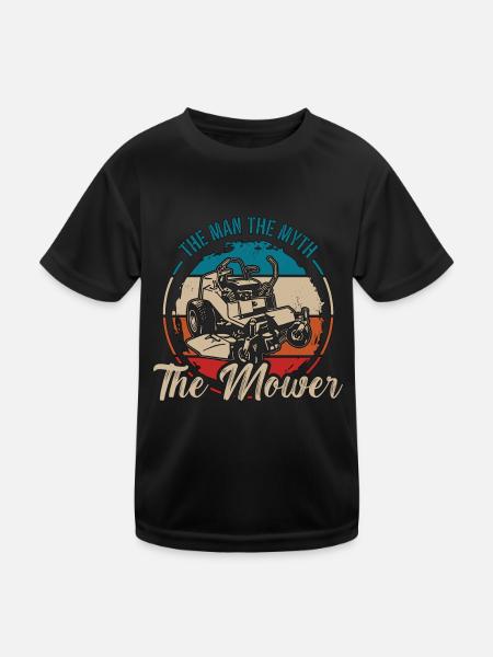 Landscaper The Man The Myth The Mower Landscaping - Kids Functional T-Shirt - black - Front