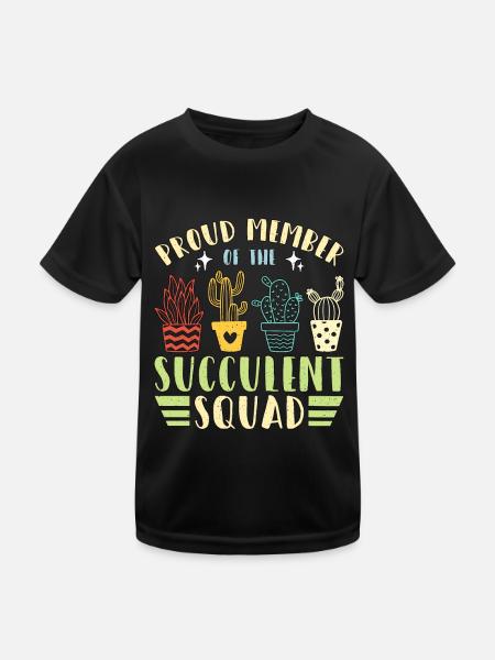 Succulentes fier membre des cactus succulents - T-shirt sport Enfant - noir - Devant