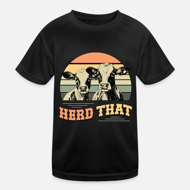 Cattle Farming Herd That Retro Livestock Farmers Kids Functional T-Shirt