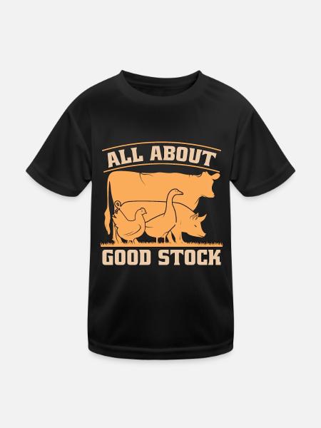 Livestock Breeder All About Good Stock Farm Animal - Kinder Funktions-T-Shirt - Schwarz - Vorne