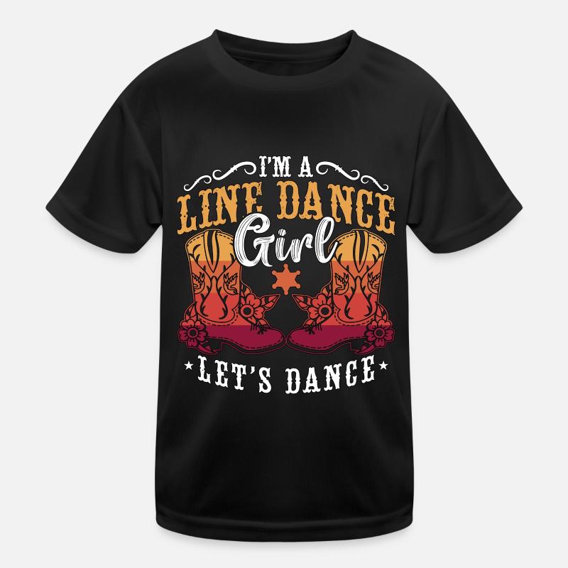 Line Dancing I'm A Line Dance Girl Cowboy Boots Kids Functional T-Shirt