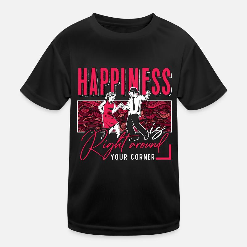 Square Dancing Happiness Is Right Western Dancing Kids Functional T-Shirt