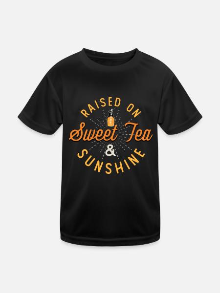 Sweet Tea Raised On Sweet Tea & Sunshine Chai Tea - Kinder Funktions-T-Shirt - Schwarz - Vorne