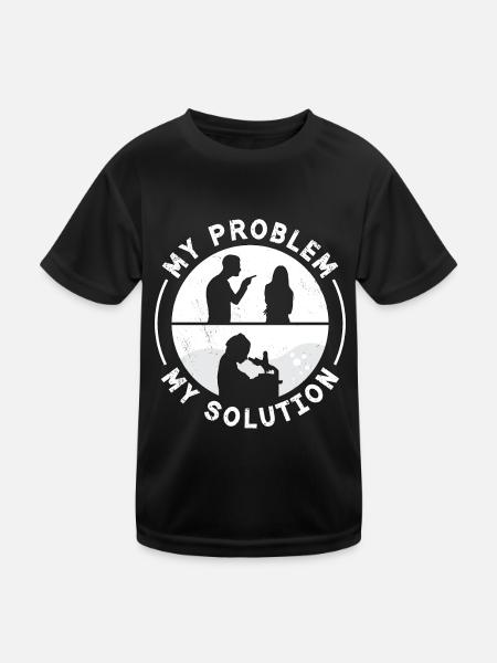 Lab Technician My Problem My Pictogram Mom Dad - Kinder Funktions-T-Shirt - Schwarz - Vorne