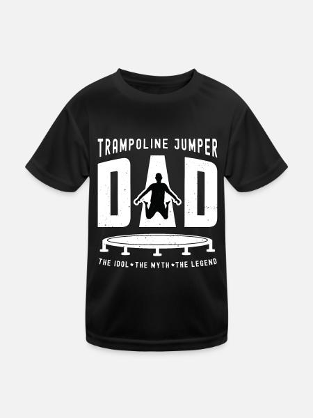 Trampoline Jumper Dad The Idol Trampoline Lover - Kinder Funktions-T-Shirt - Schwarz - Vorne