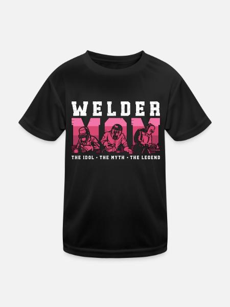 Welder Mom The Idol The Myth The Welding Welders - Kinder Funktions-T-Shirt - Schwarz - Vorne
