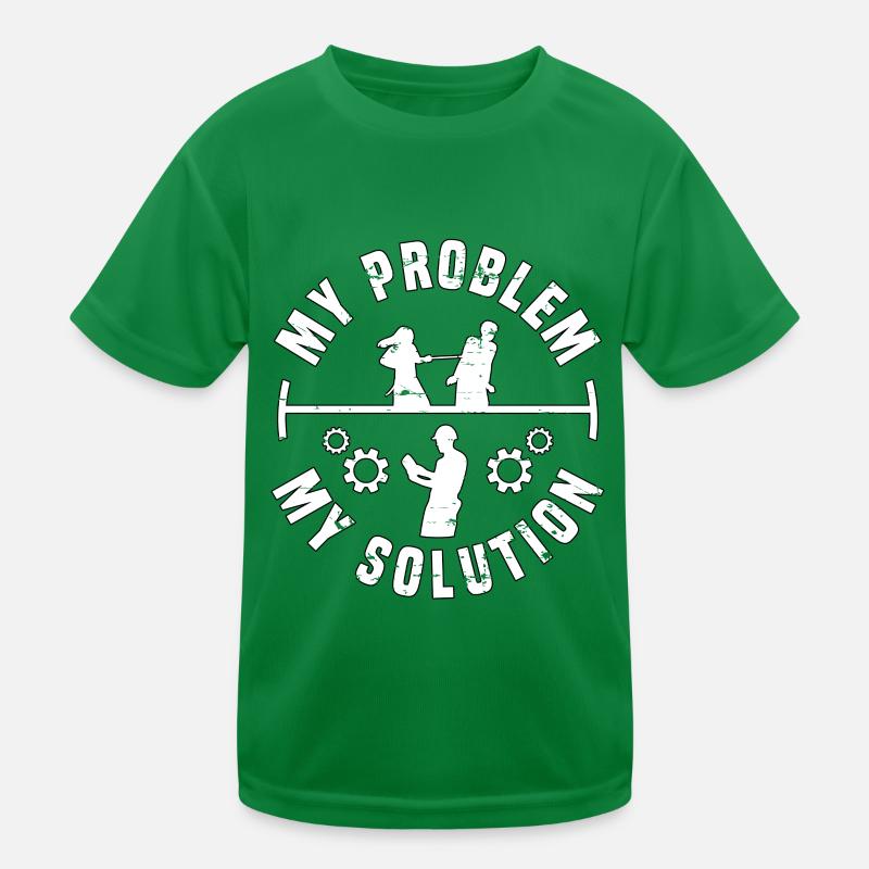 Architect My Problem My Solution Pictogram Dad Mom Kinder Funktions-T-Shirt