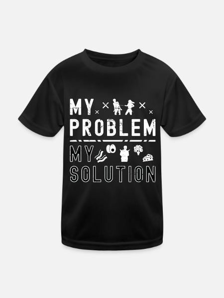 Ketogenic Diet Lover My Problem My Pictogram Dad - Kinder Funktions-T-Shirt - Schwarz - Vorne