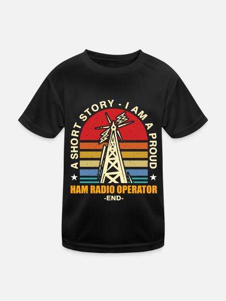 Ham Radio Operator A Short Story Radio Operator - Kids Functional T-Shirt - black - Front