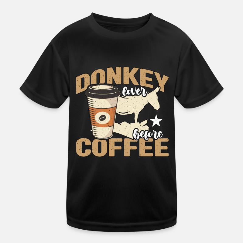 Donkey Lover Before Donkey Owner Coffee Lover Kids Functional T-Shirt