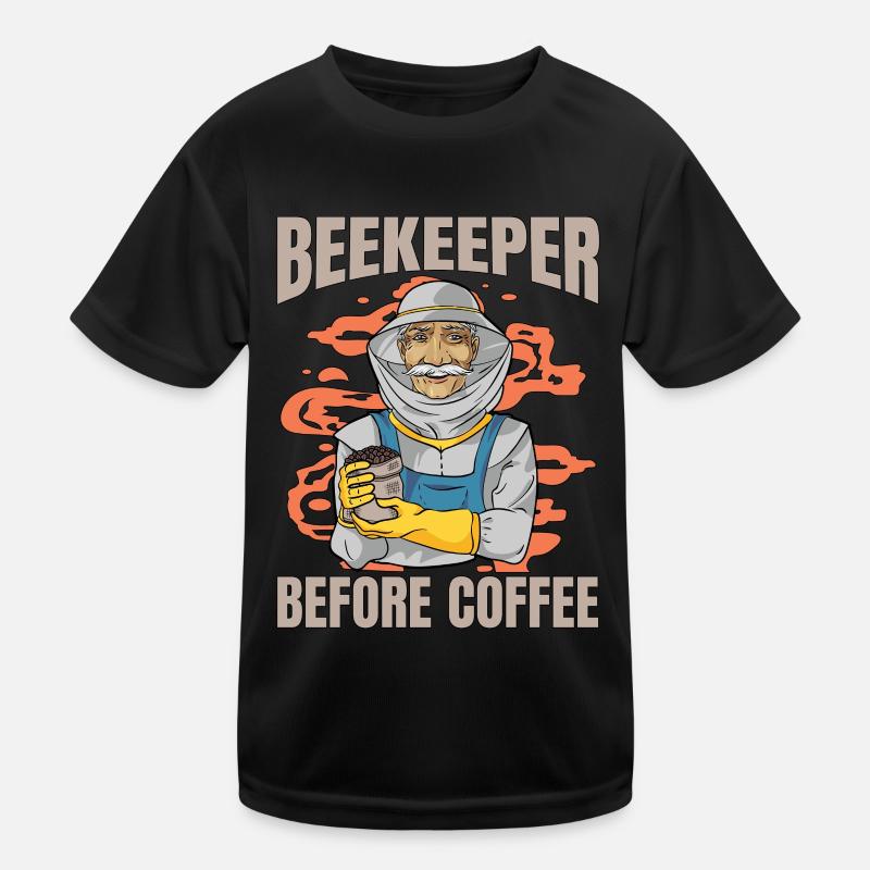 Beekeeper Before Coffee Bee Farmer Coffee Lover Kids Functional T-Shirt