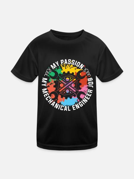 Mechanical Engineer My Passion My Engineering - Kinder Funktions-T-Shirt - Schwarz - Vorne
