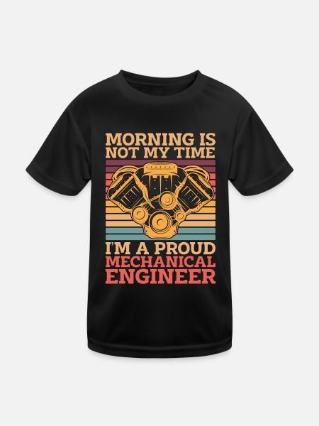 Mechanical Engineer Morning Is Not My Mechanical - Kids Functional T-Shirt - black - Front