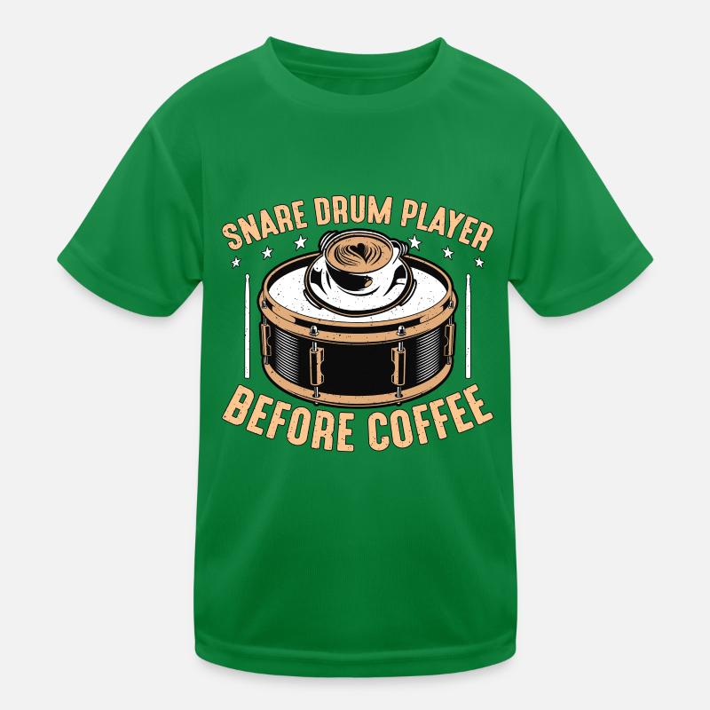 Snare Drum Player Before Drumline Coffee Lover Kinder Funktions-T-Shirt