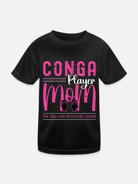 Conga Player Mom The Idol The Myth The Conga Lover - Kinder Funktions-T-Shirt - Schwarz - Vorne