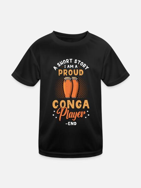 Conga Player A Short Story I Am A Conga Drummer - Kinder Funktions-T-Shirt - Schwarz - Vorne