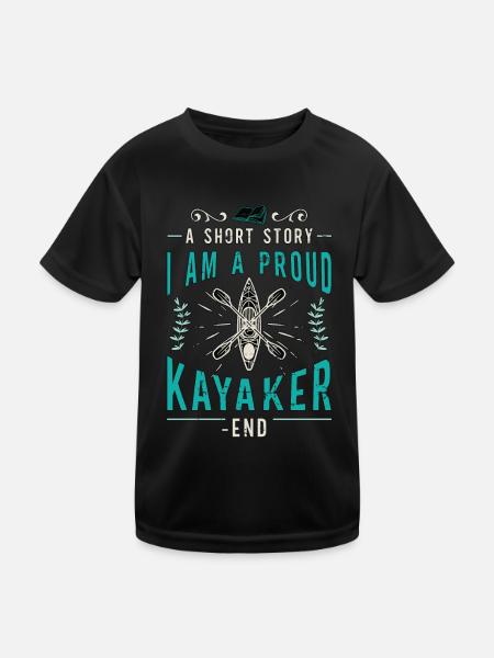 Kayaker A Short Story I Am A Proud Kayaking Lover - Kinder Funktions-T-Shirt - Schwarz - Vorne