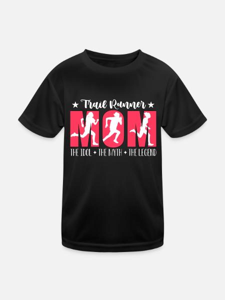 Maman coureuse de trail L’idole L’amoureuse du trail - T-shirt sport Enfant - noir - Devant