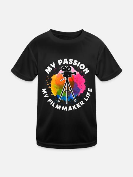 Filmmaker My Passion My Filmmaker Job Filmmaking - Kids Functional T-Shirt - black - Front