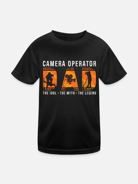 Camera Operator Dad The Idol The Myth Filmmaker - Kids Functional T-Shirt - black - Front