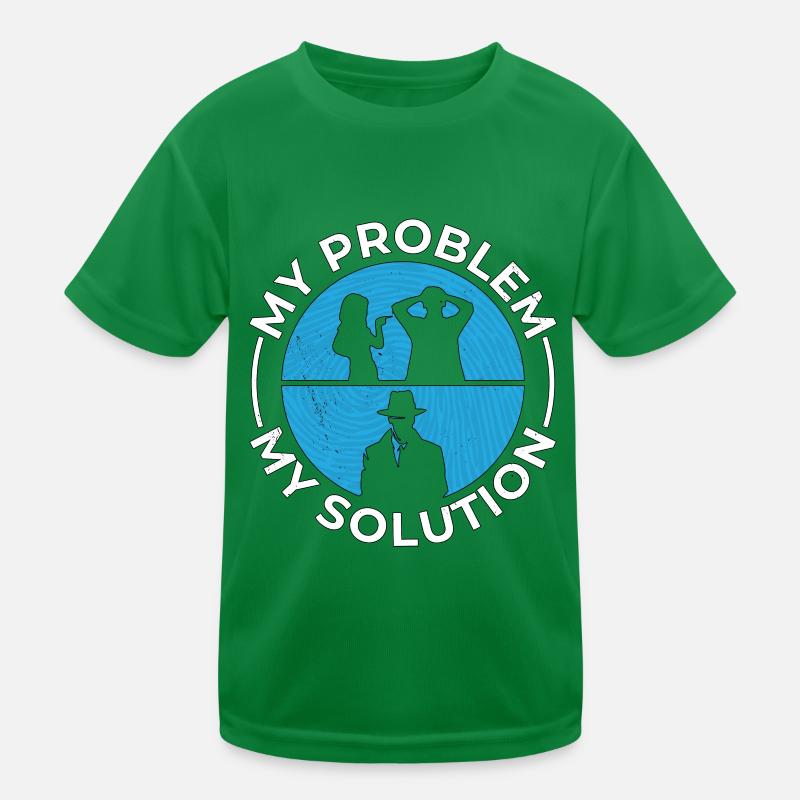 Détective Mon problème Ma solution Pictogramme Papa Maman T-shirt sport Enfant