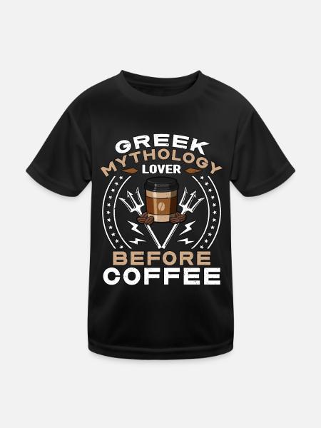 Greek Mythology Lover Before Ancient Coffee Lover - Kids Functional T-Shirt - black - Front