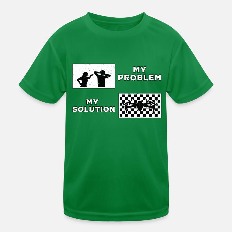 Drone Racing Lover My Problem My Pictogram Dad Mom Kinder Funktions-T-Shirt