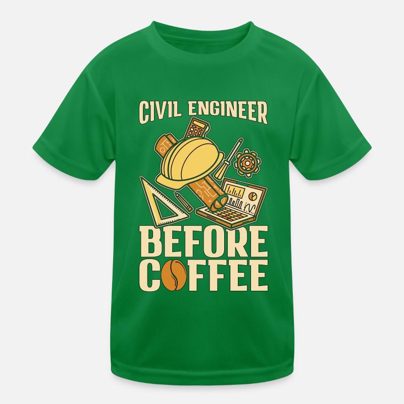Civil Engineer Before Engineering Coffee Lover Kinder Funktions-T-Shirt