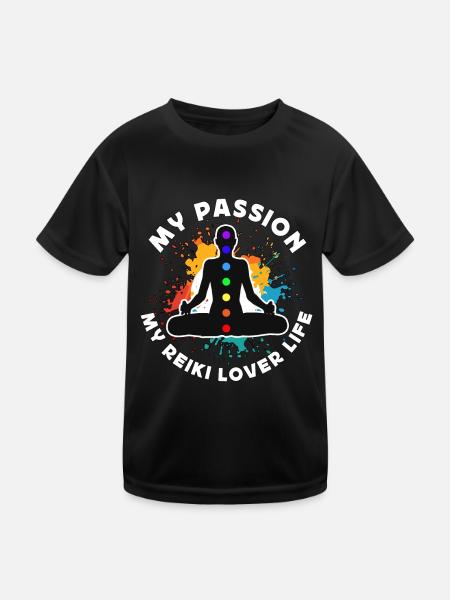 Reiki Lover My Passion My Reiki Lover Reiki Master - Kids Functional T-Shirt - black - Front