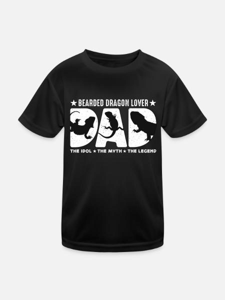 Bearded Dragon Lover Dad The Idol Reptile Owner - Kinder Funktions-T-Shirt - Schwarz - Vorne