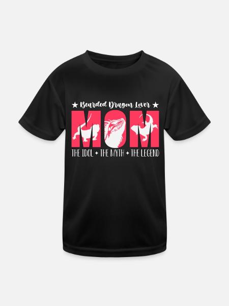 Bearded Dragon Lover Mom The Idol Herpetologist - Kinder Funktions-T-Shirt - Schwarz - Vorne