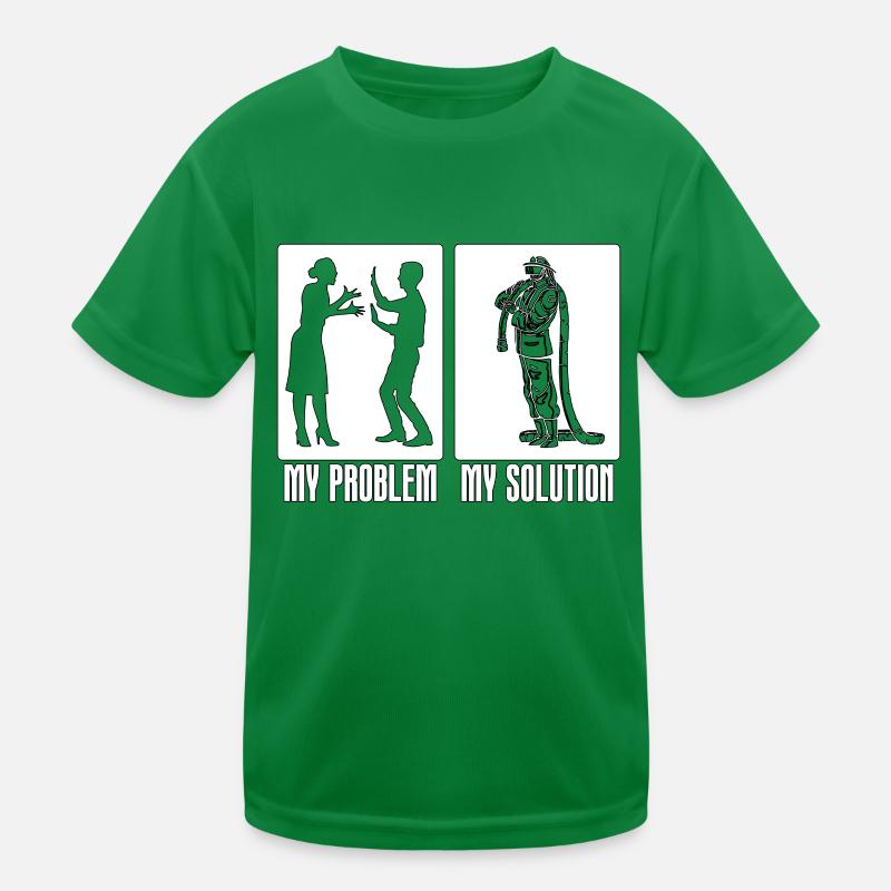 Chief Firefighter My Problem My Pictogram Dad Mom Kids Functional T-Shirt