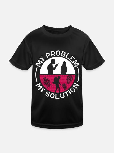 Anthropology My Problem My Solution Pictogram Mom - Kinder Funktions-T-Shirt - Schwarz - Vorne