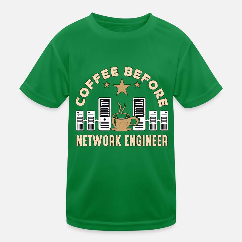 Network Engineer Coffee Cybersecurity Coffee Lover Kinder Funktions-T-Shirt