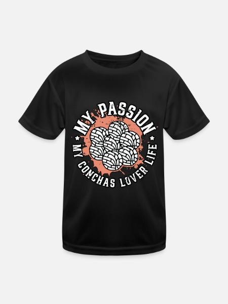 Conchas Lover Ma Passion Mes Conchas Mexicain Sucré - T-shirt sport Enfant - noir - Devant