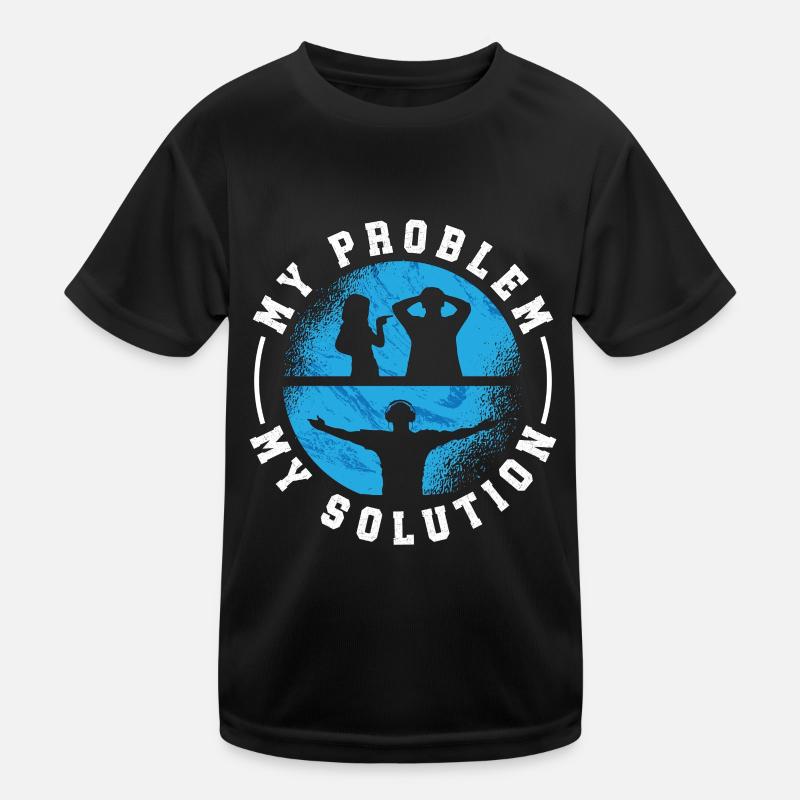 Disc Jockey My Problem My Solution Pictogram Dad Kinder Funktions-T-Shirt
