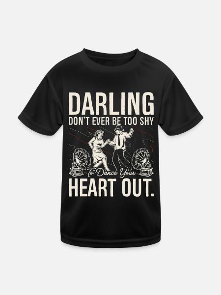 Danse Swing Darling Ne Jamais Danser Le Lindy Hop - T-shirt sport Enfant - noir - Devant