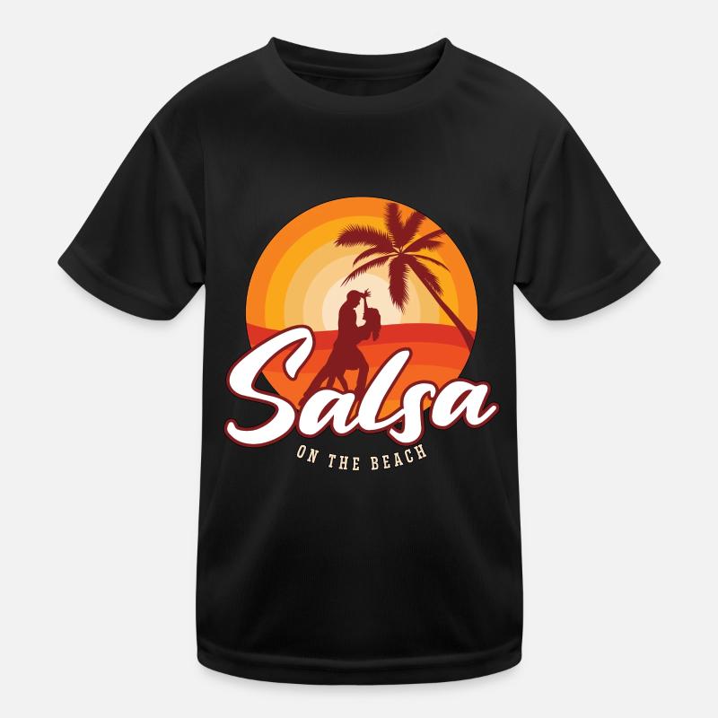 Salsa Dance Salsa On The Beach Mambo Music Dancing Kids Functional T-Shirt