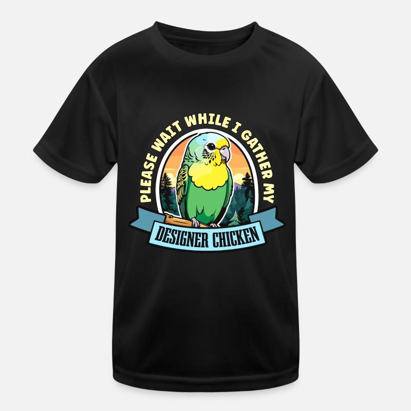 Budgie Please Wait While I Gather Colorful Birds Kinder Funktions-T-Shirt